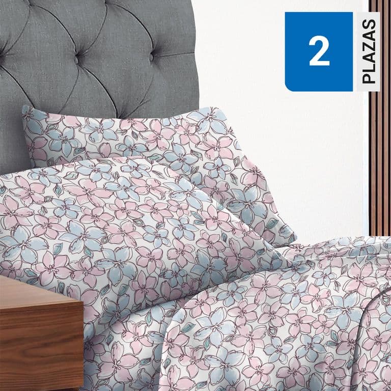 Sabana 144 Hilos Elif Multicolor 2 PLAZAS