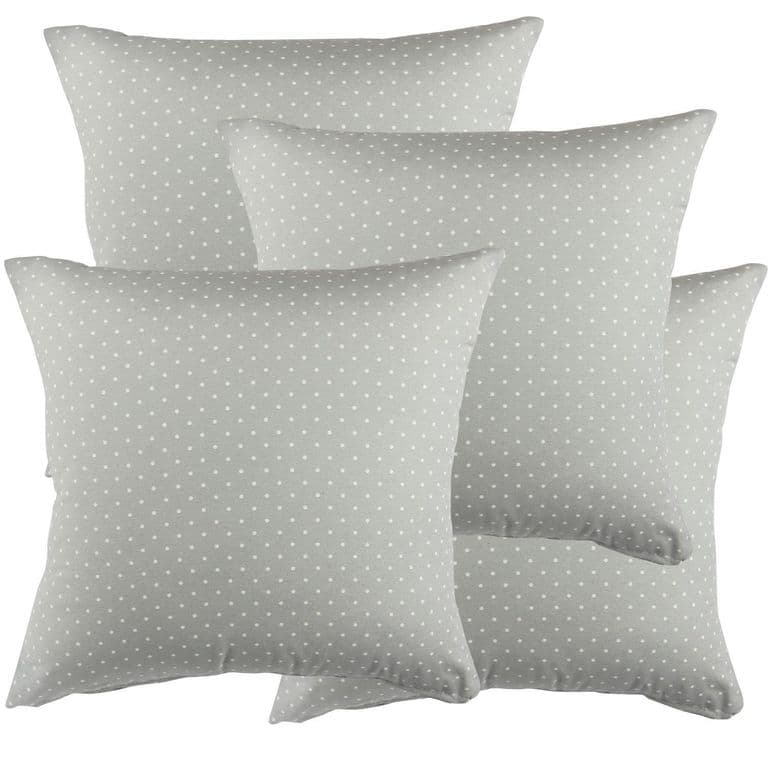 Set De 4 Cojines Lona Estampado Gris 50x50 cm