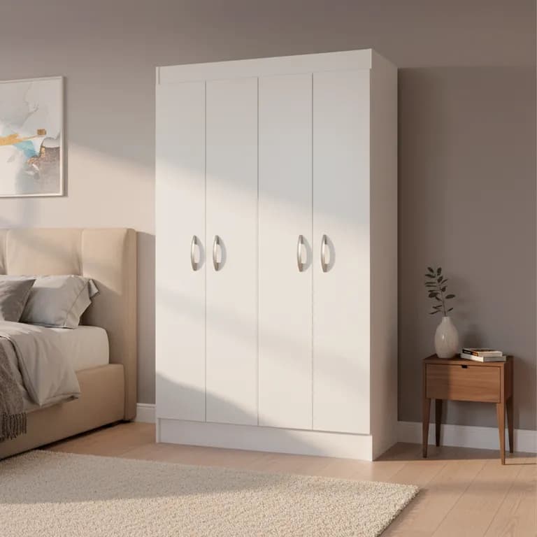 Closet Bagua 4 Puerta(s) 3 Repisa(s) 95x170x38 cm Blanco