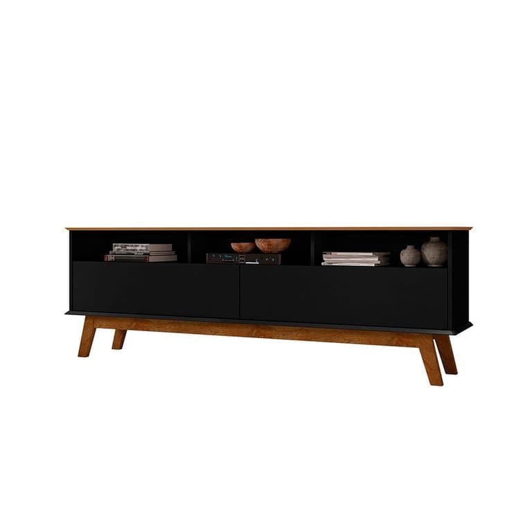 Rack tv 65" elegant negro 62x180x38 cm