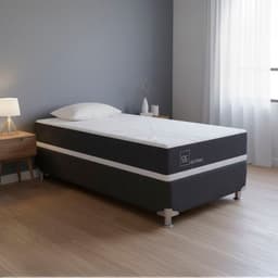 Box Spring New Ortopedic B5 Black 1 Plaza + Almohada