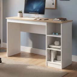 Escritorio 2 repisas 123x53x80 cm blanco- olmo alpino