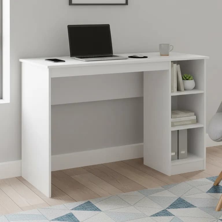 Escritorio 2 repisas 123x53x80 cm blanco