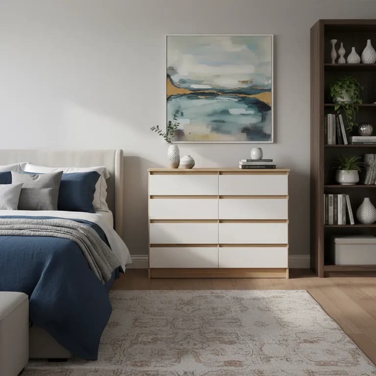 Comoda 8 Cajon(es) Austria 100x85x45 cm Olmo Blanco