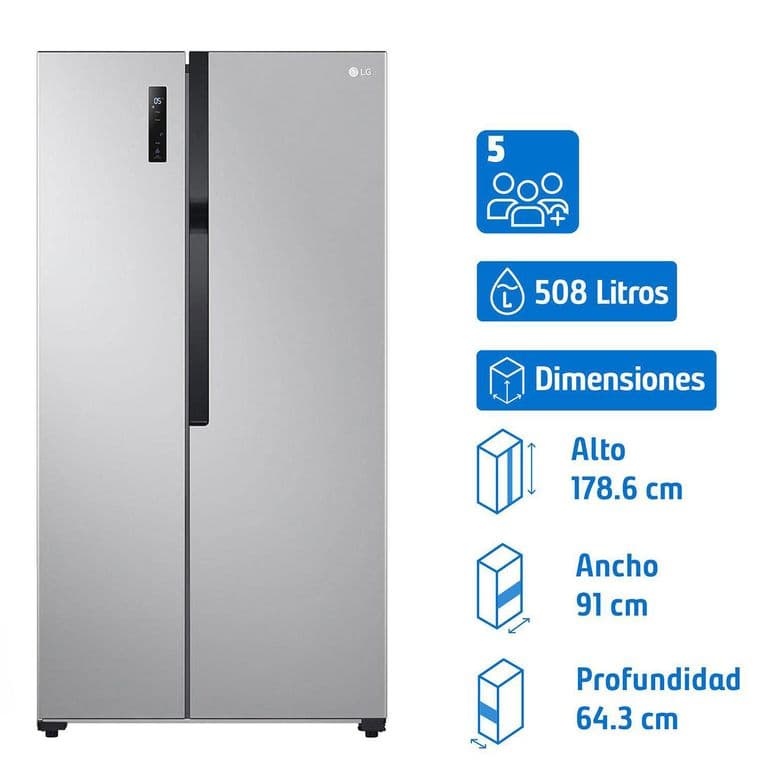 Refrigerador Side by Side No Frost 509 Litros Inox GS51MPP
