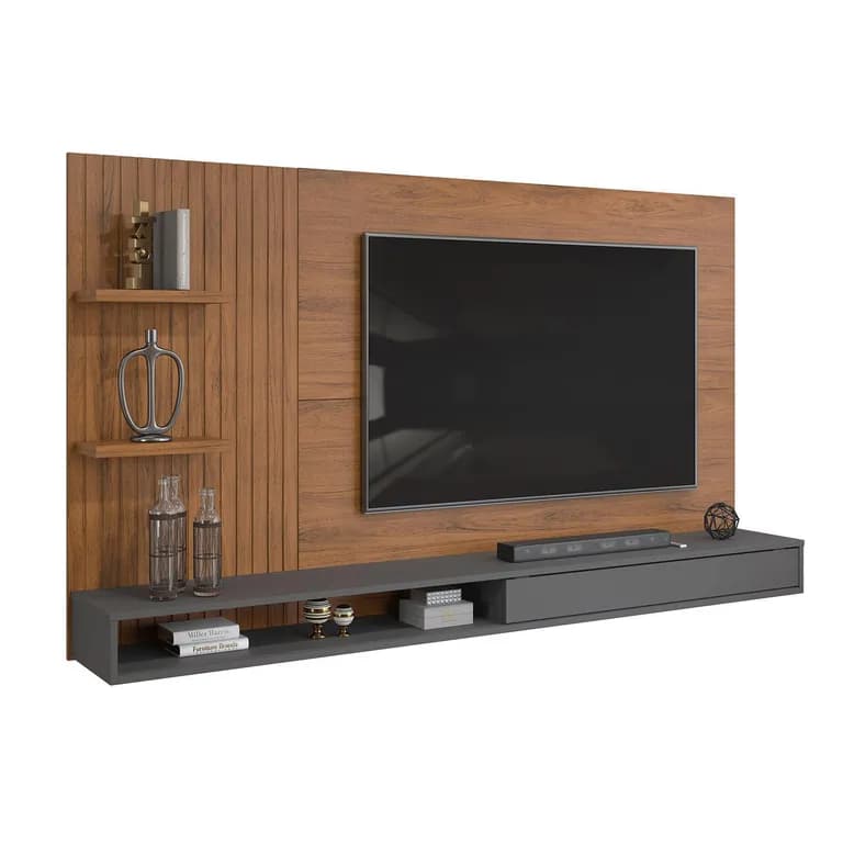 Panel Rack TV 60" Bento Gris 190x29.3x107.8 cm