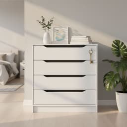 Comoda 4 Cajon(es) 4 cajones 80x85x45 cm Blanco