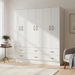 Closet Maipo 6 Puerta(s) 6 Cajon(es) 3 Repisa(s) 180x180x47 cm Blanco