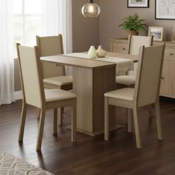 Juego de Comedor Lilo Leone 4 Sillas Mesa Cuadrada 90x78x90 cm Cafe
