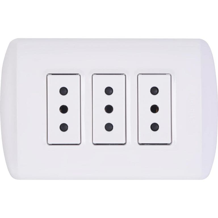 Tomacorriente Triple 10 A Blanco