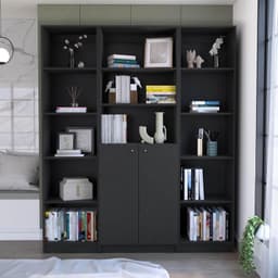 Combo 2 estantes 45cm + estante 2 puertas wengue