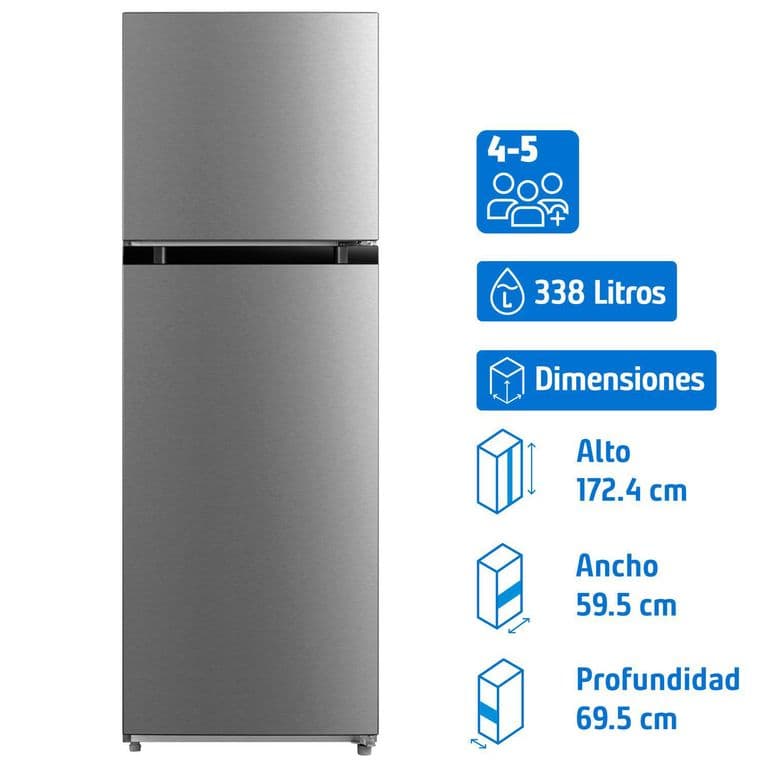 Refrigerador Top Freezer No Frost 338 Litros Inox HD-468FWEN