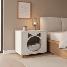 Velador Pet con Cojin para Gato 53x54x36 cm Blanco
