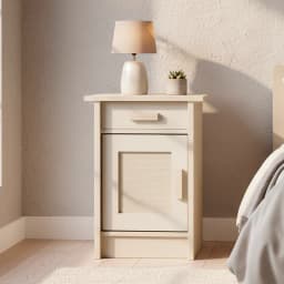 Velador 1 Puerta 1 Cajon(es) Milan 35x63.5x45 cm Alpino
