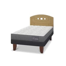 Cama Europea Anatomic 1.5P Respaldo Gales Mostaza
