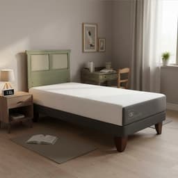 Cama Europea Smart 1P Respaldo Torino Olivo
