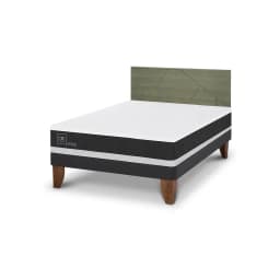 Cama Europea Ortopedic 2P Bn Respaldo Villarrica Olivo