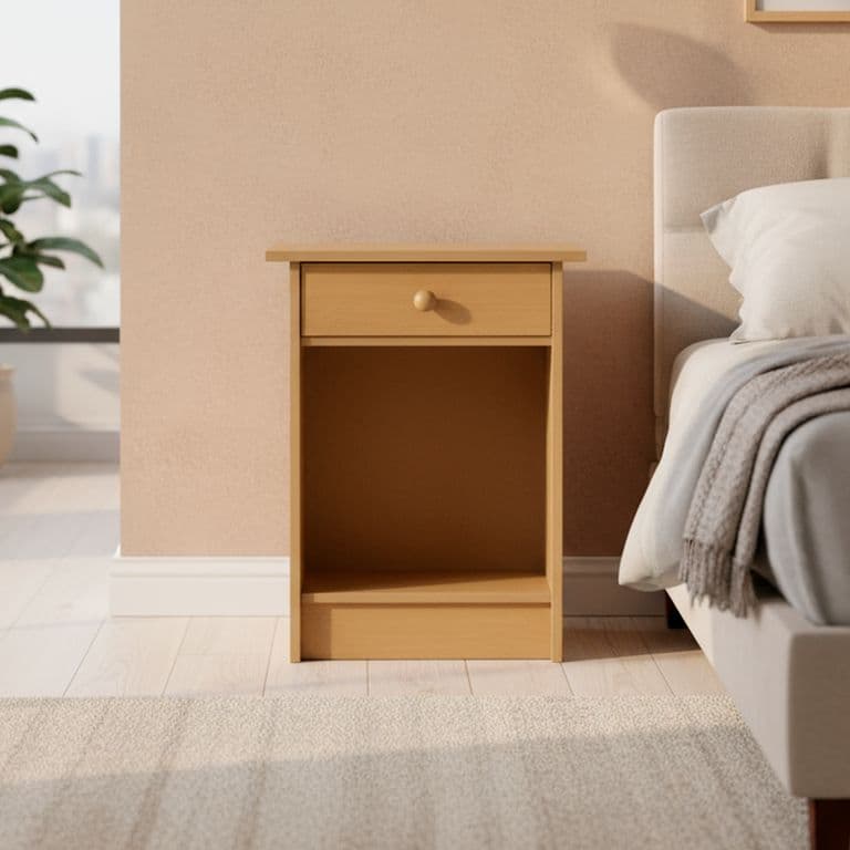Velador 1 Cajon(es) Villarrica 30x63.5x45 cm Mostaza