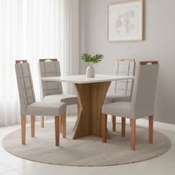 Juego de Comedor Monza 4 Sillas Mesa Cuadrada 105x75x105 cm Cafe
