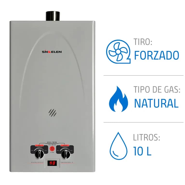 Calefont 10 Litros Gas Natural Tiro Forzado Ionizado
