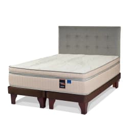 Cama Europea Maximo Cobre King 180X200 Cm + Respaldo Design Gris