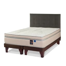 Cama Europea Maximo Cobre King 180X200 Cm + Respaldo Design Grafito