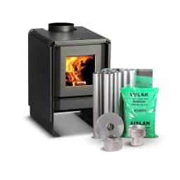 Pack Estufa Lena Eco 350 + Kit Instalacion Charcoal