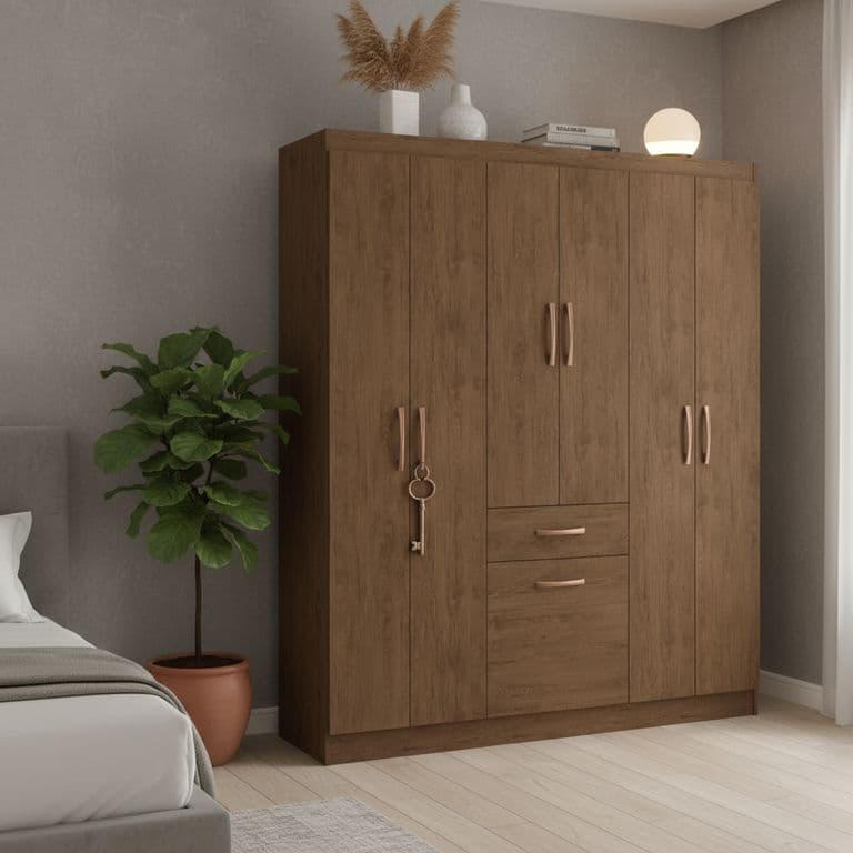 Closet Amarula 6 Puerta(s) 1 Cajon(es) 1 Repisa(s) 138x177x40 cm Cafe