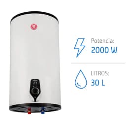 Termo Electrico 30 Litros 2000 W de Muro