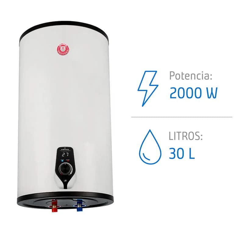 Termo Electrico 30 Litros 2000 W de Muro