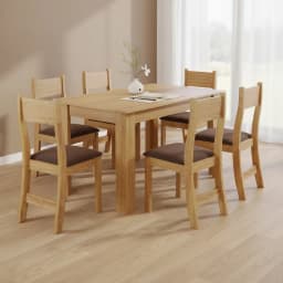 Juego de comedor Violeta 6 Sillas Mesa Rectangular 75x136x76,5 cm Cafe