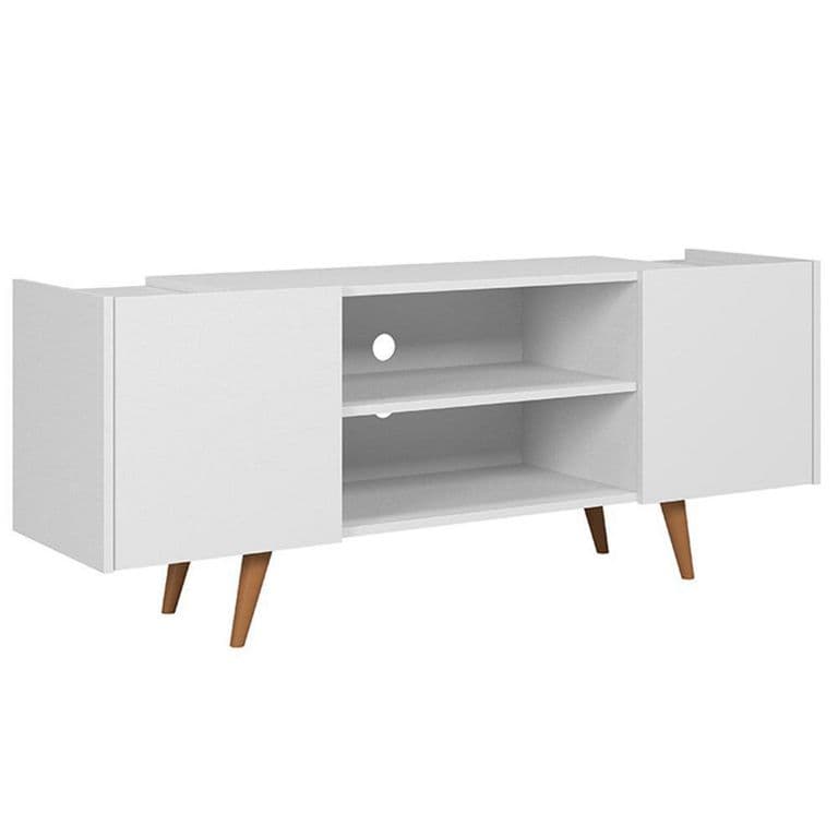 Rack TV 55 " River Off Blanco Off/Cafe 136x54.5x36.3 cm