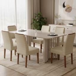Juego de Comedor Luma 6 Sillas Mesa Rectangular 180x100x80 cm Cafe