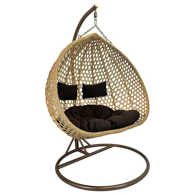Silla Colgante Hawai XL Caramelo Cojin Cafe