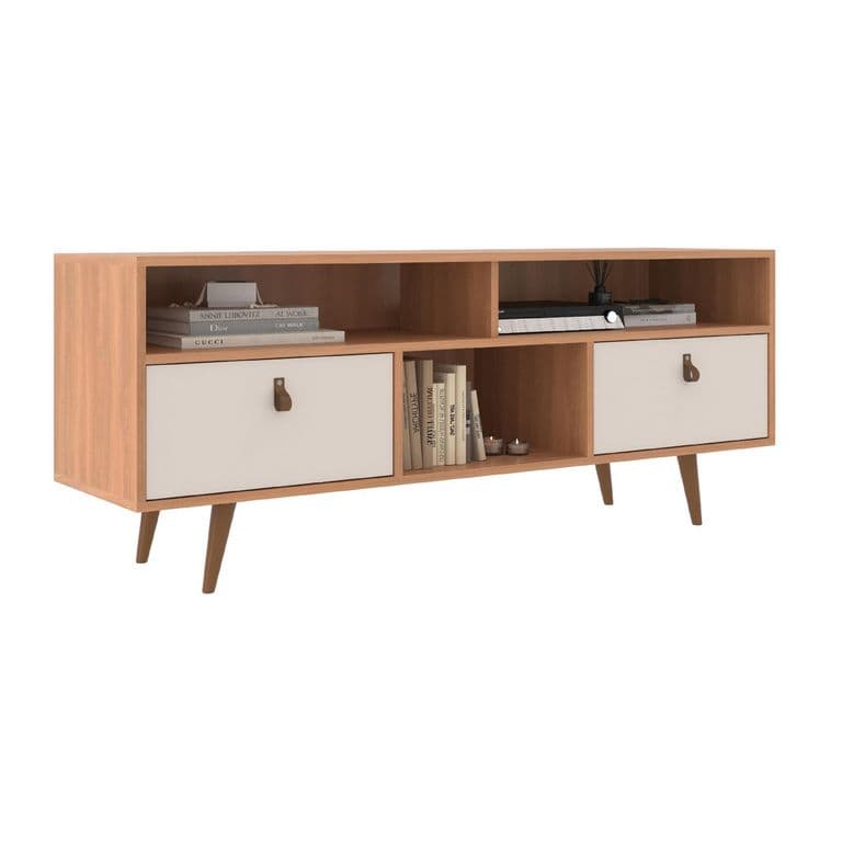 Rack TV 55 " Chicago Cafe - blanco 136x54x36 cm