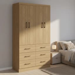 Closet 4 Puerta(s) 6 Cajon(es) 100.4x182x40 cm Roble