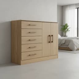 Comoda 5 Cajon(es) Roble 119x93x38 cm Roble