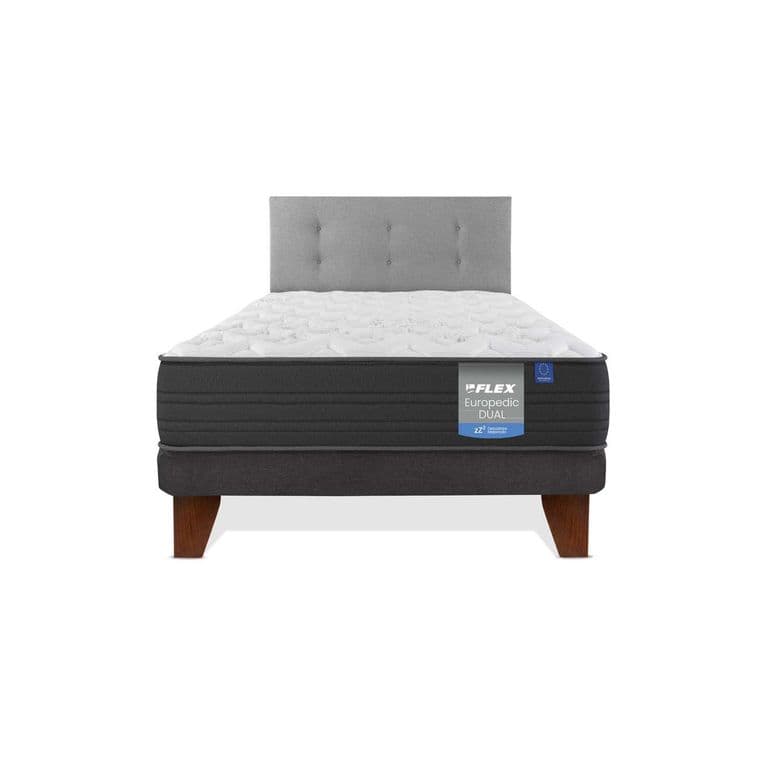 Cama Europea 1.5 plazas Europea Europdic Dual Gris