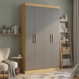 Closet 4 Puerta(s) 2 Cajon(es) 6 Repisa(s) 119x200x47 cm Gris