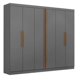 Closet 6 Puerta(s) 4 Cajon(es) 9 Repisa(s) 265x225x52 cm Gris