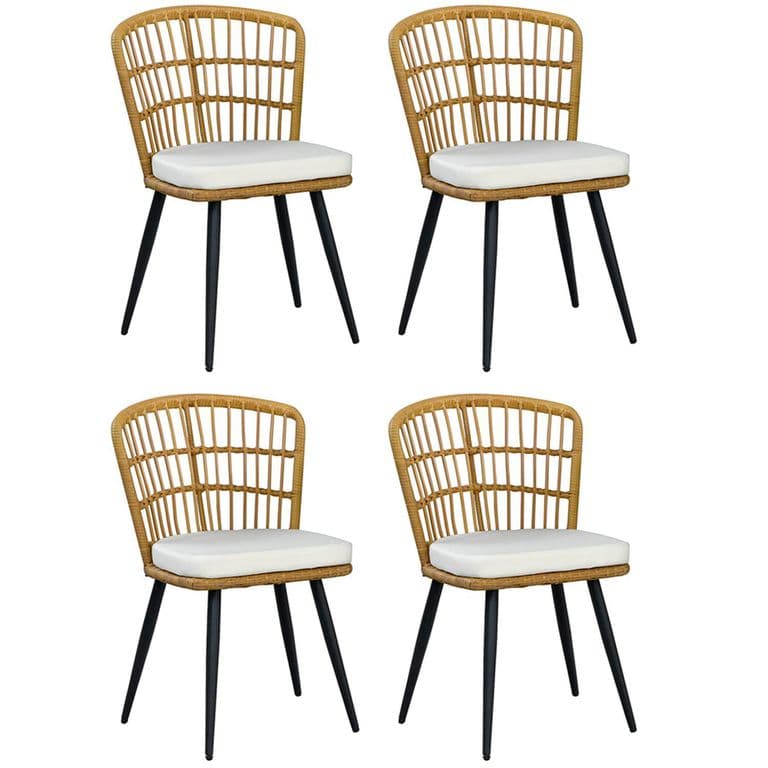 Pack 4 Sillas Comedor Londres Cojin Marfil