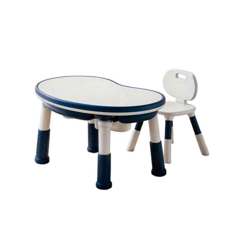 Mesa con Silla Escritorio Infantil Blanco/Azul 60x29x42 cm