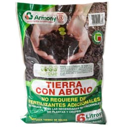 Tierra con abono para jardin 6 litros bolsa