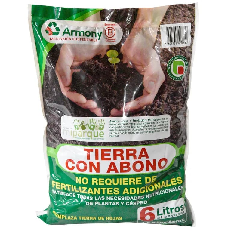 Tierra con abono para jardin 6 litros bolsa