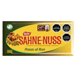 Chocolate Pasas al Ron Sahne Nuss Barra 250 g