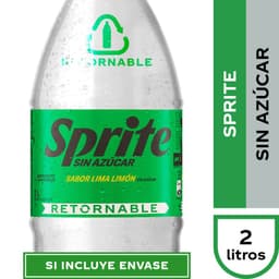 Bebida Sprite Sin Azucar Retornable 2 L 2 LT