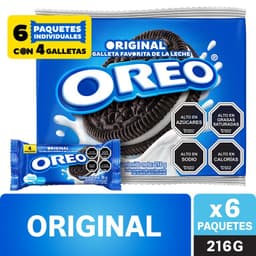 Pack Galleta Oreo Rellena con Crema Sabor Vainilla 6 x 36 g 216 GR