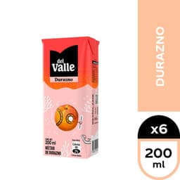 Pack Nectar de Durazno Del Valle 6 x 200 ml