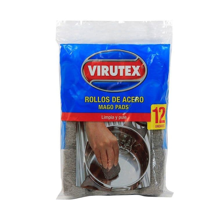 Esponja Virutilla Rollos de Acero Mago Pads 12 UN
