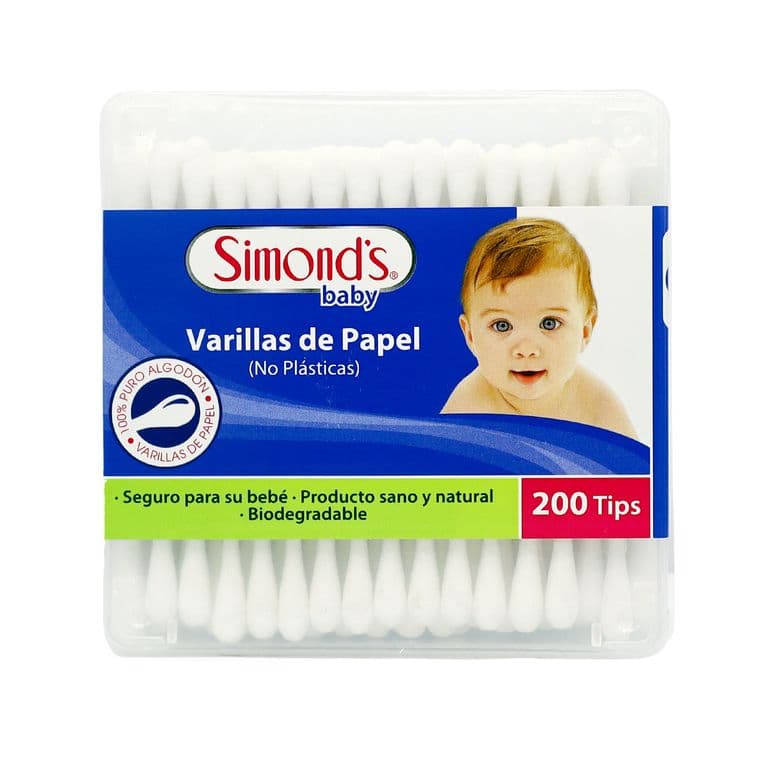 Varillas de Algodon en Caja Acrilico 200 UN